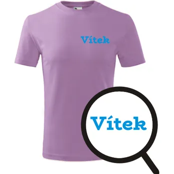 Fialové dětské tričko Vítek - dětské tričko se jménem - barva fialová - velikost 8let