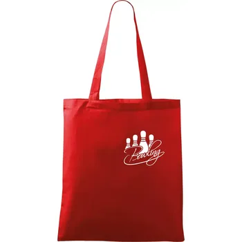 Nákupní taška Bowling kuželky - Taška bavlněná - 42 x 38 cm ( Červená )