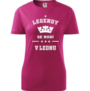 Purpurové dámské tričko Legendy se rodí v lednu - dárky pro ženy - barva purpurová - velikost XS