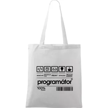 Čárový kód - programátor - Taška bavlněná - 42 x 38 cm ( Bílá )