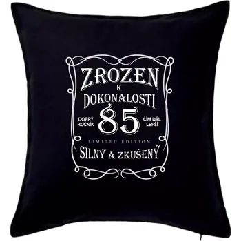 Polštář Zrozen k dokonalosti 85 - Polštář 50x50 - 50x50 - Pouze potah ( Černá )