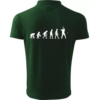 Pánská košile Evoluce baseball pálkař nápřah + míček - Polokošile pánská Pique Polo 203 - XL ( Lahvově zelená )