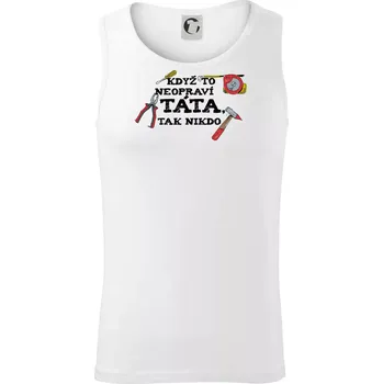 Když to neopraví táta, tak nikdo barevné - Tílko pánské Core - 2XL ( Bílá )