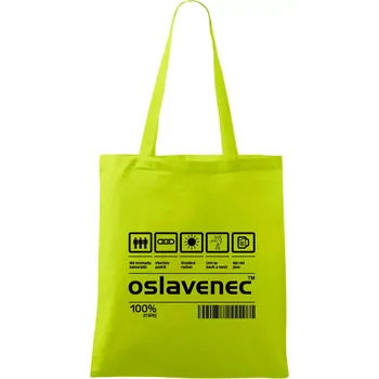 Čárový kód - Oslavenec - Taška bavlněná - 42 x 38 cm ( Limetková )