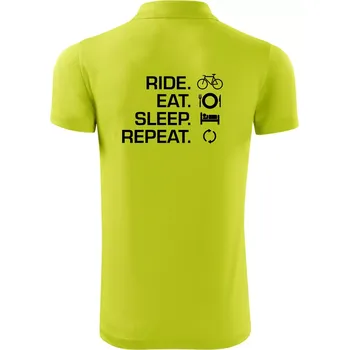 Pánská košile Ride Eat Sleep Repeat kolo - Polokošile Victory sportovní (dresovina) - M ( Limetková )