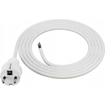 elektrický kabel PŘÍVODNÍ KABEL H05VV-F S ROVNOU ZÁSTRČKOU 3x2,5 BÍLÝ 4 METRY