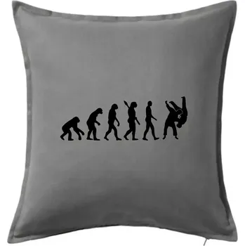 Polštář Judo Evoluce boj - Polštář 50x50 - 50x50 - Pouze potah ( Tmavě šedý melír )