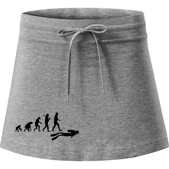 Dámská sukně Evoluce potápění - Sportovní sukně - two in one - M ( Tmavě šedý melír )