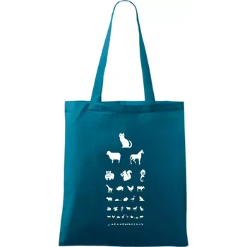 Nákupní taška Oční test zvířatka - Taška bavlněná - 42 x 38 cm ( Petrolejová )