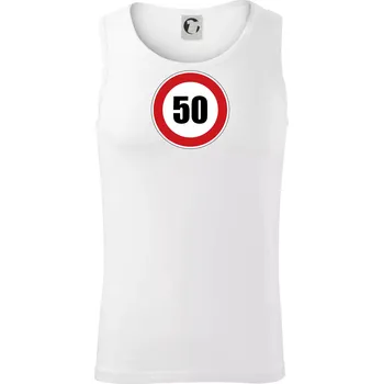 Dopravní značka - omezení rychlosti 50 - Tílko pánské Core - S ( Bílá )