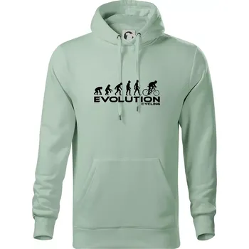 Pánská mikina Evoluce cyklistiky - Mikina pánská Cape s kapucí - 4XL ( Sage )