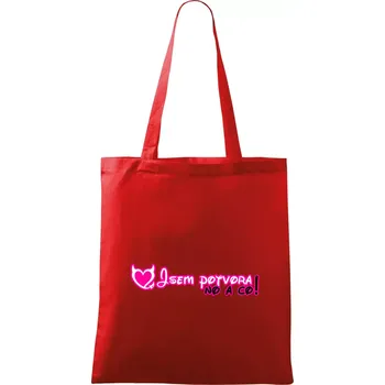 Nákupní taška Jsem potvora, no a co! - Taška bavlněná - 42 x 38 cm ( Červená )