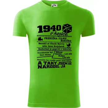 Pánské oblečení 1940 v kostce - Viper FIT - Pánské zůžené tričko - M ( Apple Green )