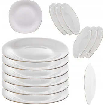 Talíř Mělký jídelní talíř Kadax, bílý velký jídelní talíř čtverec, 28 cm