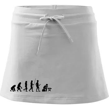 Dámská sukně Evoluce šachy - Sportovní sukně - two in one - XS ( Bílá )