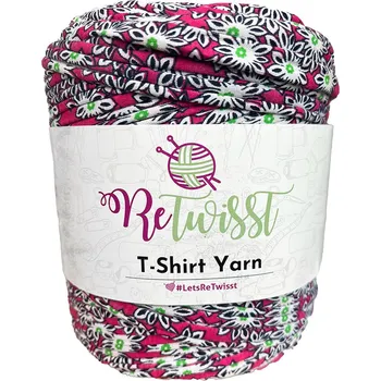 Příze špagáty ReTwisst květy na fuchsiové