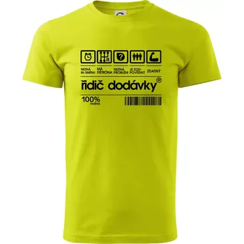 Čárový kód - řidič dodávky - Klasické pánské triko vyšší gramáže - L ( Limetková )