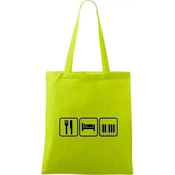 Eat sleep piano v řadě - Taška bavlněná - 42 x 38 cm ( Limetková )