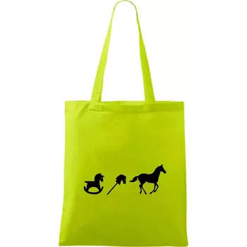 Evoluce koně - Taška bavlněná - 42 x 38 cm ( Limetková )