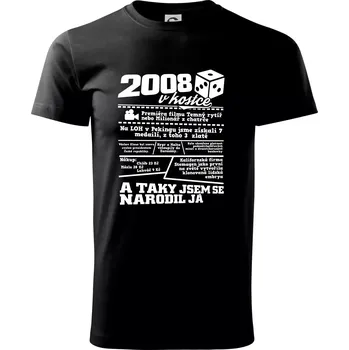 Pánské tričko 2008 v kostce - Triko extra velké (5-8XL) - 7XL ( Černá )