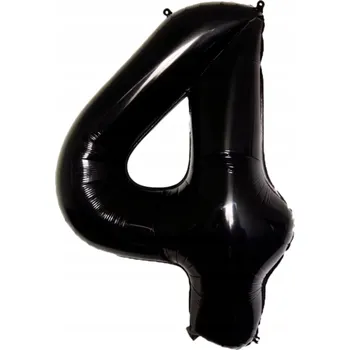 Balónek Fóliový balónek ČÍSLICE 4 ČERNÝ Černé číslo k narozeninám VELKÝ na hélium 81 cm