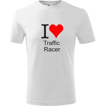 Bílé dětské tričko I love Traffic Racer - barva bílá - velikost 8let