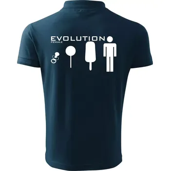 Pánská košile Evoluce ženy - Polokošile pánská Pique Polo 203 - 5XL ( Námořní modrá (téměř černá) )