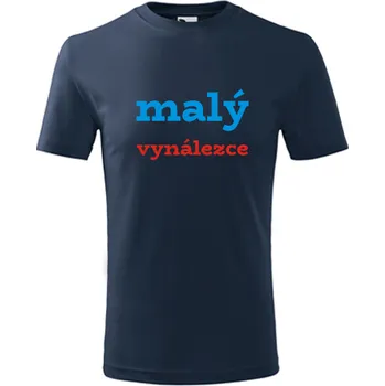 Tmavě modré dětské tričko malý vynálezce - dárek pro dítě 5 let - barva tmavě modrá - velikost 12let