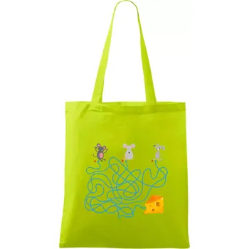 Myší cesta hlavolam - Taška bavlněná - 42 x 38 cm ( Limetková )