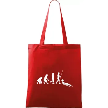 Nákupní taška Evoluce jízdy na bobu - Taška bavlněná - 42 x 38 cm ( Červená )