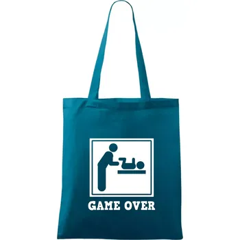 Game over miminko - Taška bavlněná - 42 x 38 cm ( Petrolejová )