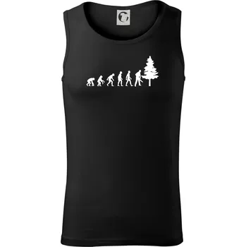 Evoluce dřevorubec - pila a strom - Tílko pánské Core - L ( Černá )
