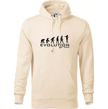 Pánská mikina Evoluce muže - Mikina pánská Cape s kapucí - S ( Mandlová )