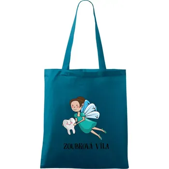 Zoubková víla - Taška bavlněná - 42 x 38 cm ( Petrolejová )