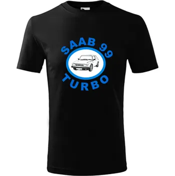 Černé dětské tričko Saab 99 Turbo - barva černá - velikost 10let