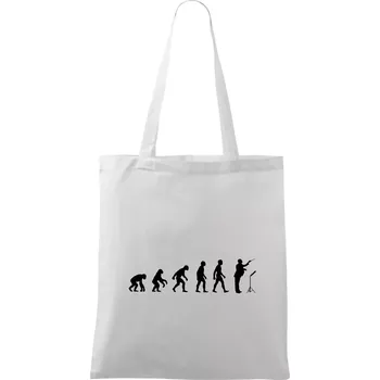 Evoluce sbormistr z boku - Taška bavlněná - 42 x 38 cm ( Bílá )