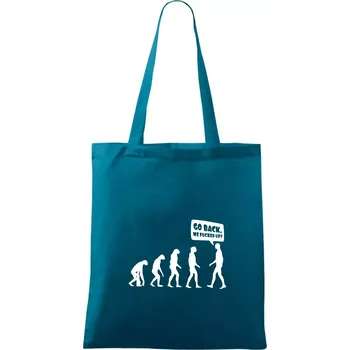 Evoluce Go back - Taška bavlněná - 42 x 38 cm ( Petrolejová )