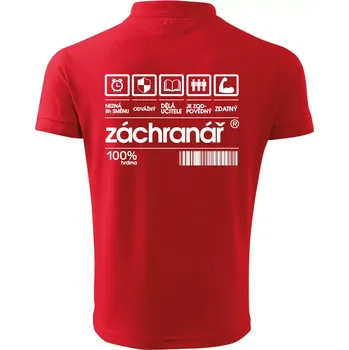Pánská košile Čárový kód záchranář - Polokošile pánská Pique Polo 203 - M ( Červená )