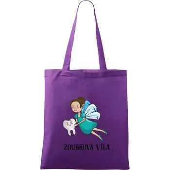 Zoubková víla - Taška bavlněná - 42 x 38 cm ( Fialová )