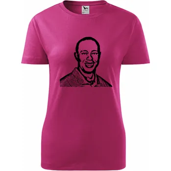 Purpurové dámské tričko Tiger Woods - barva purpurová - velikost M