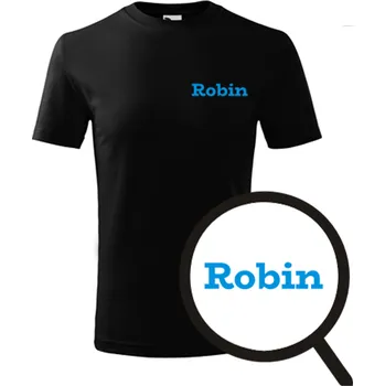 Černé dětské tričko Robin - dětské tričko se jménem - barva černá - velikost 8let