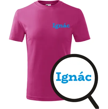 Chlapecké oblečení Purpurové dětské tričko Ignác - dětské tričko se jménem - barva purpurová - velikost 4roky