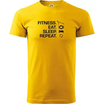 Fitness Eat Sleep Repeat - Triko extra velké (5-8XL) - 6XL ( Žlutá )