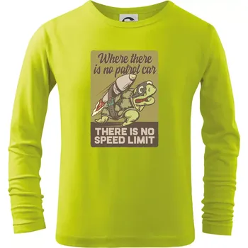 Chlapecké oblečení Želva na cestách - Triko dětské Long Sleeve - 122 cm/6 let ( Limetková )