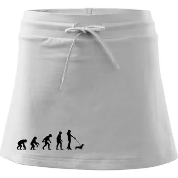 Dámská sukně Jezevčík Evoluce žena - Sportovní sukně - two in one - S ( Bílá )
