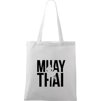 Nápis Muay Thai - Taška bavlněná - 42 x 38 cm ( Bílá )