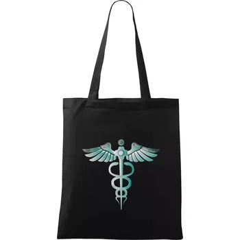 Nákupní taška Hrdinové zdravotnictví - logo (Pecka design) - Taška bavlněná - 42 x 38 cm ( Černá )