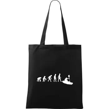 Nákupní taška Evoluce kajak - Taška bavlněná - 42 x 38 cm ( Černá )
