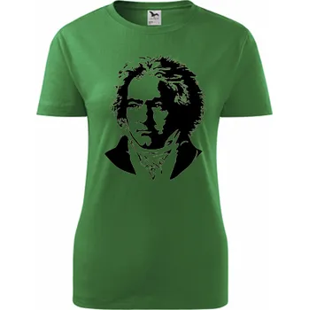 Dámské tričko Zelené dámské tričko Beethoven - barva zelená - velikost S