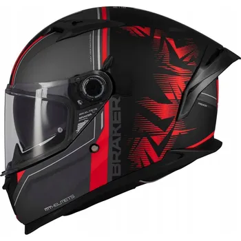 Helma na motorku MT HELMETS BRAKER SV CHARM B5 ČERNÁ ČERVENÁ MATNÁ MOTOCYKLOVÁ PŘILBA INTEGRÁLNÍ